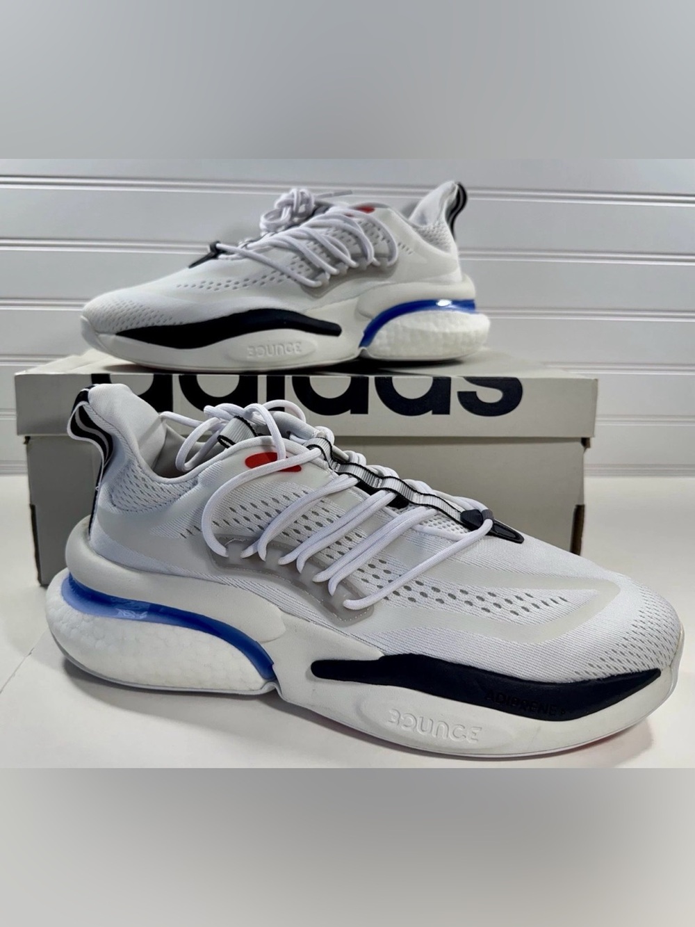 Adidas Size 9 Men's AlphaBoost V1 White Running Shoes HP2757